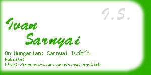 ivan sarnyai business card